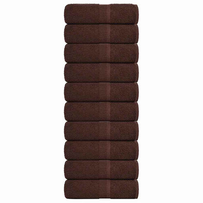 vidaXL Wash Towels "FROGN" 10 pcs Brown 30x30 cm 360 gsm