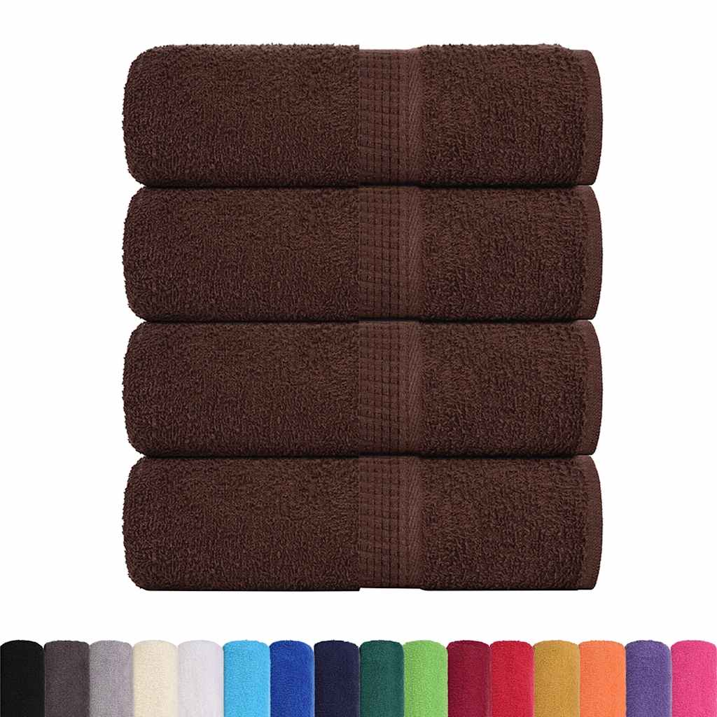 vidaXL Guest Towels "FROGN" 4 pcs Brown 30x50 cm 360 gsm