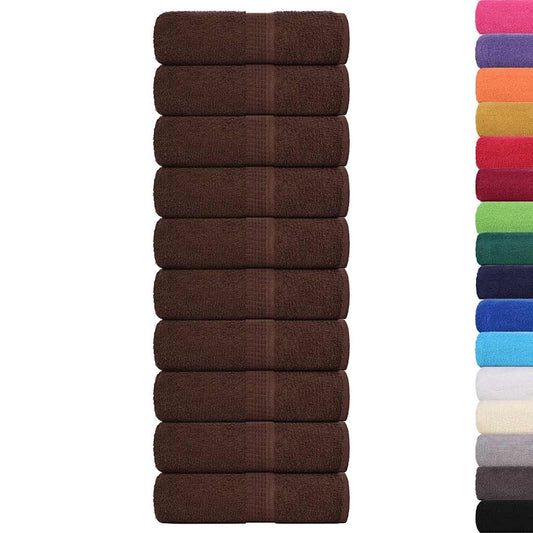 vidaXL Guest Towels "FROGN" 10 pcs Brown 30x50 cm 360 gsm