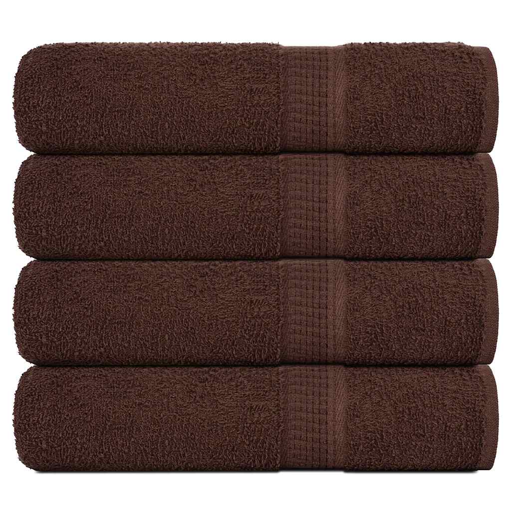 vidaXL Hand Towels "FROGN" 4 pcs Brown 50x100 cm 360 gsm