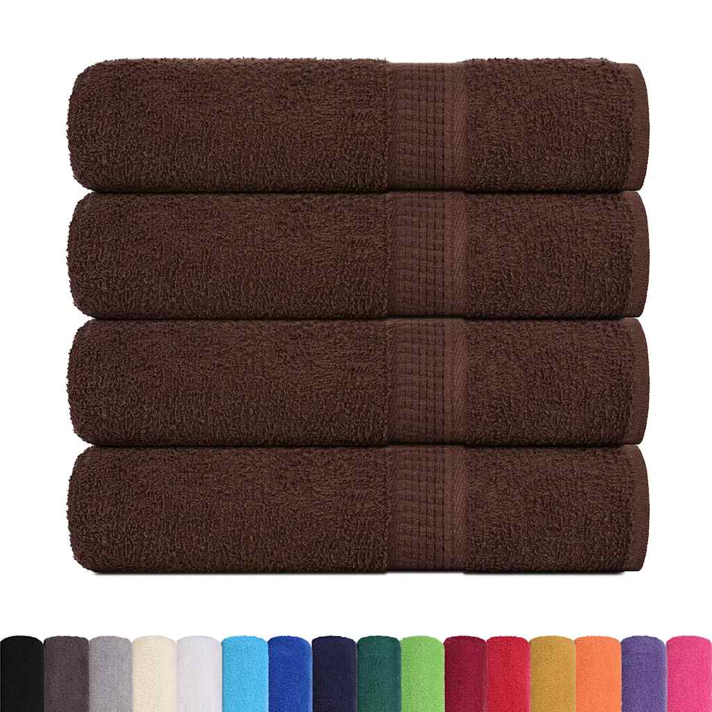 vidaXL Hand Towels "FROGN" 4 pcs Brown 50x100 cm 360 gsm
