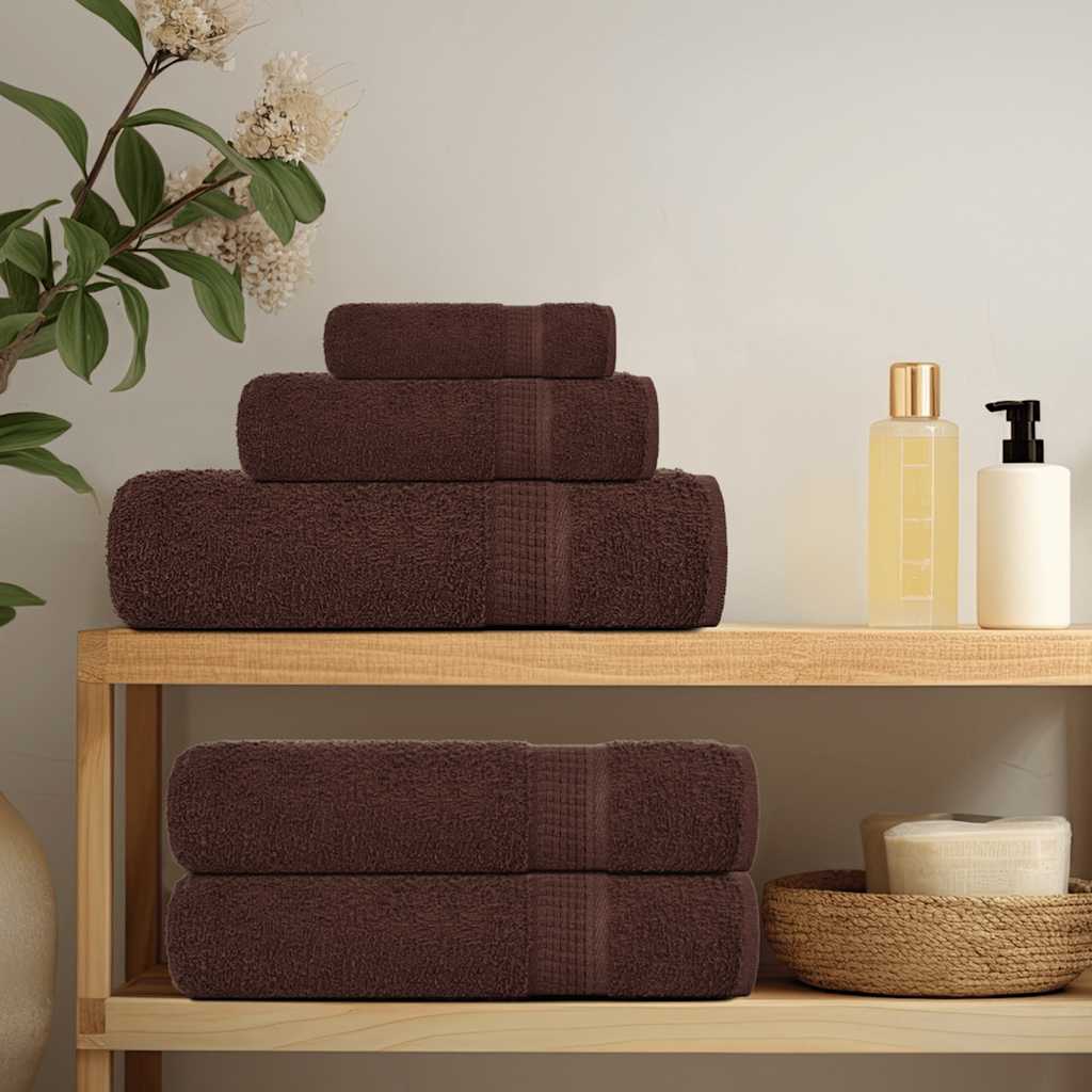 vidaXL Hand Towels "FROGN" 4 pcs Brown 50x100 cm 360 gsm
