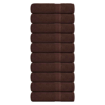vidaXL Hand Towels "FROGN" 10 pcs Brown 50x100 cm 360 gsm