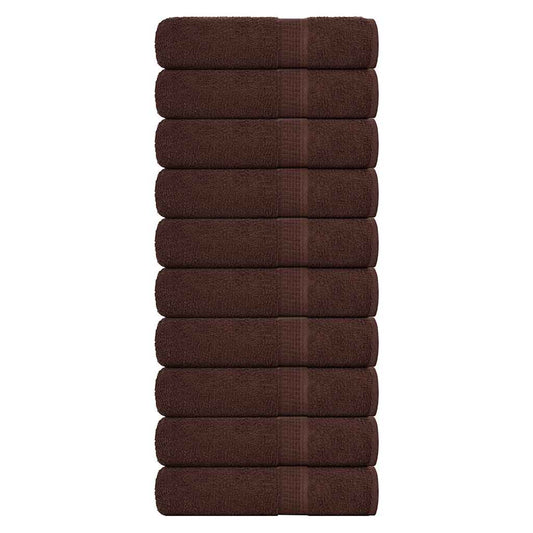 vidaXL Hand Towels "FROGN" 10 pcs Brown 50x100 cm 360 gsm