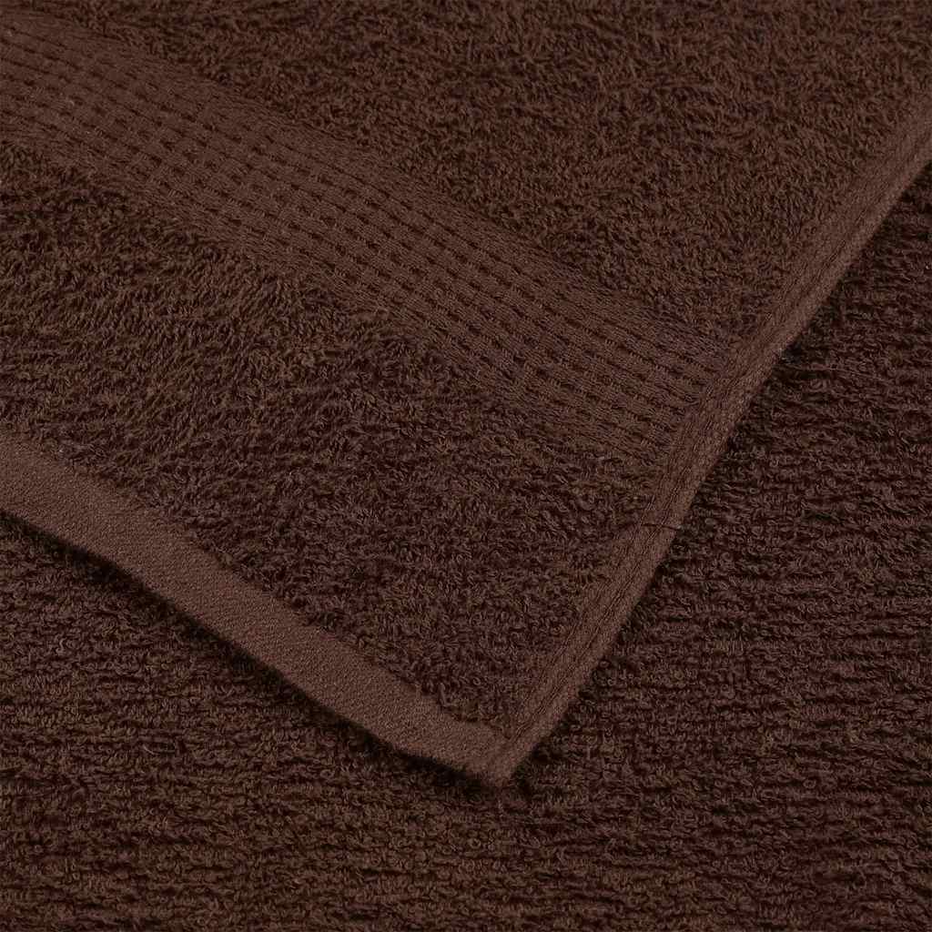 vidaXL Hand Towels "FROGN" 10 pcs Brown 50x100 cm 360 gsm