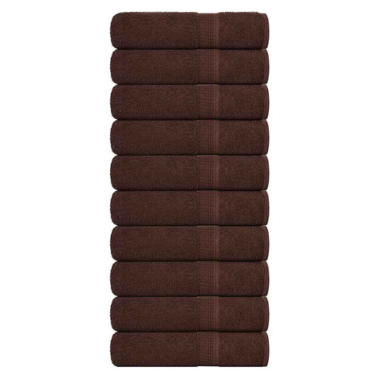 vidaXL Shower Towels "FROGN" 10 pcs Brown 70x140 cm 360 gsm