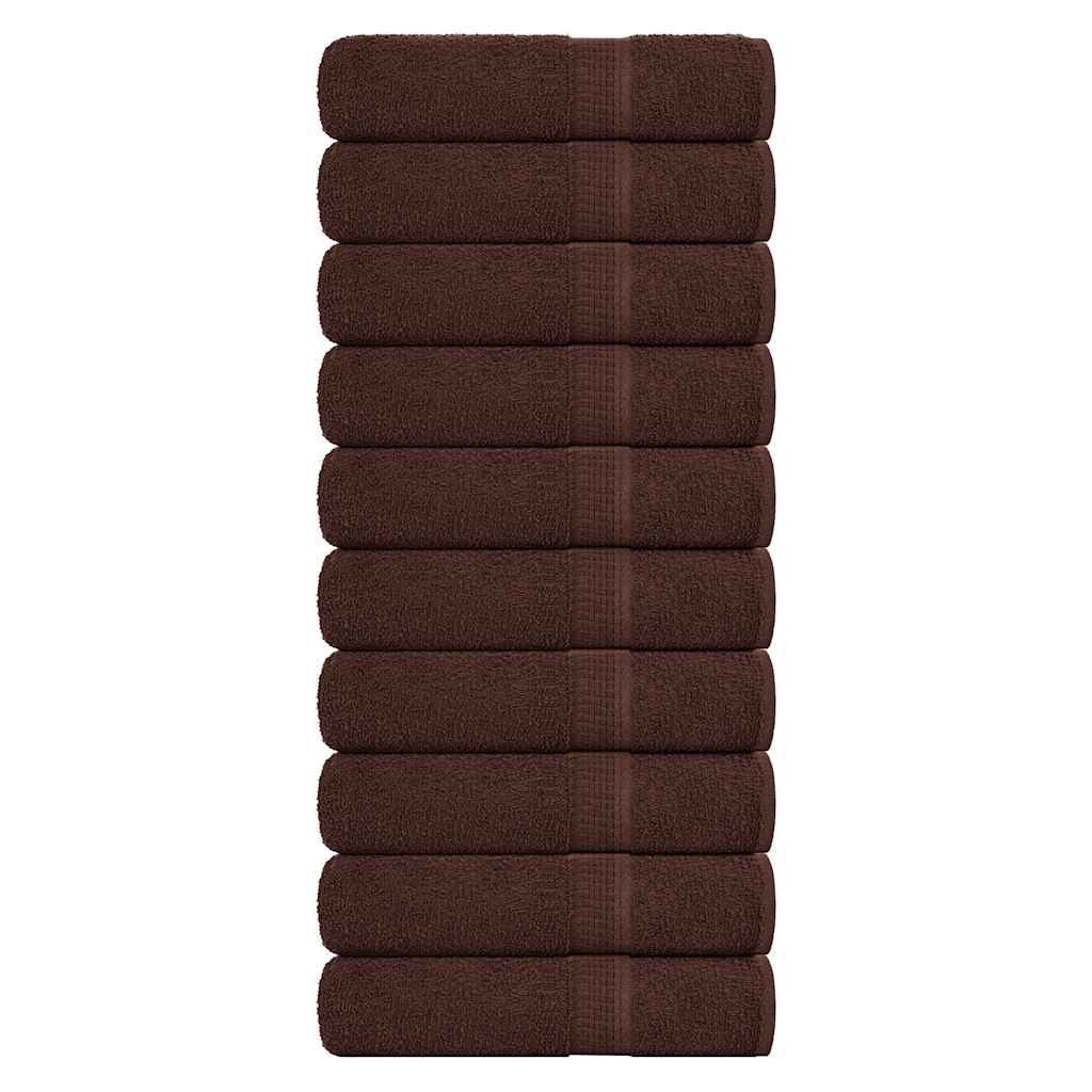 vidaXL Bath Towels "FROGN" 10 pcs Brown 100x150 cm 360 gsm