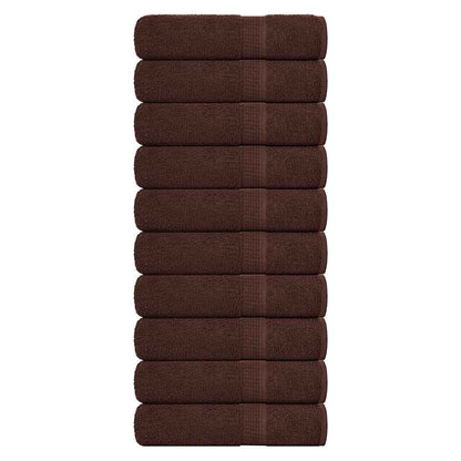 vidaXL Bath Towels "FROGN" 10 pcs Brown 100x150 cm 360 gsm