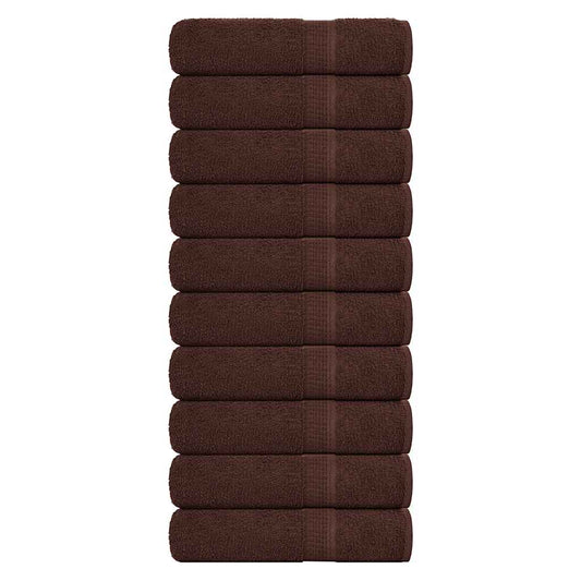 vidaXL Bath Towels "FROGN" 10 pcs Brown 100x150 cm 360 gsm