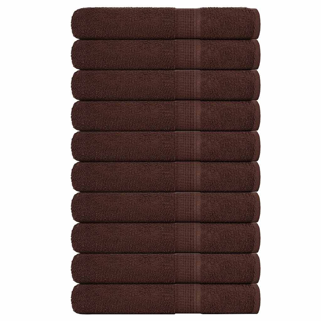 vidaXL Sauna Towels 10 pcs Brown 80x200 cm 360 gsm 100% Cotton