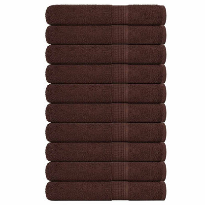 vidaXL Sauna Towels 10 pcs Brown 80x200 cm 360 gsm 100% Cotton
