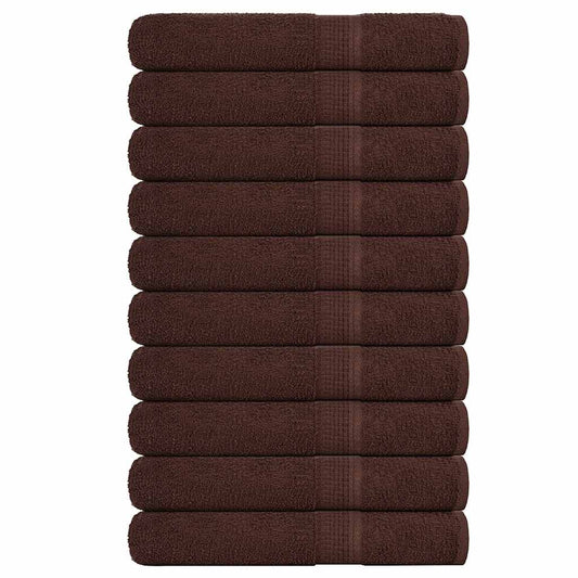 vidaXL Sauna Towels "FROGN" 10 pcs Brown 80x200 cm 360 gsm