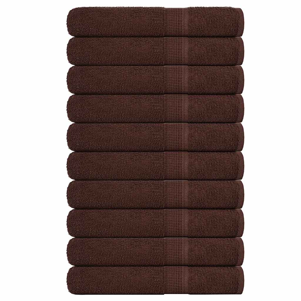 vidaXL Towels "FROGN" 10 pcs Brown 100x200 cm 360 gsm