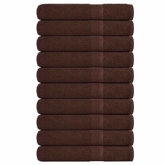 vidaXL Towels "FROGN" 10 pcs Brown 100x200 cm 360 gsm