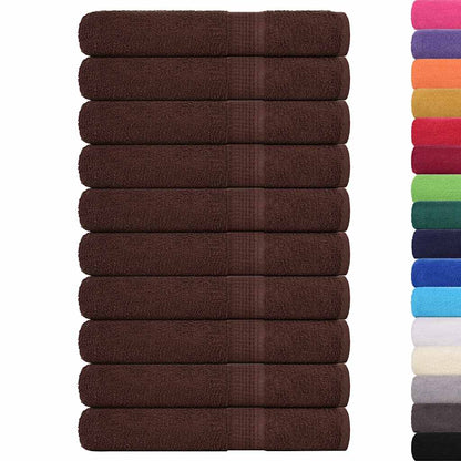vidaXL Towels "FROGN" 10 pcs Brown 100x200 cm 360 gsm