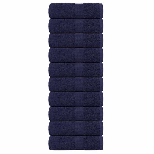 vidaXL Guest Towels "FROGN" 10 pcs Navy Blue 30x50 cm 360 gsm