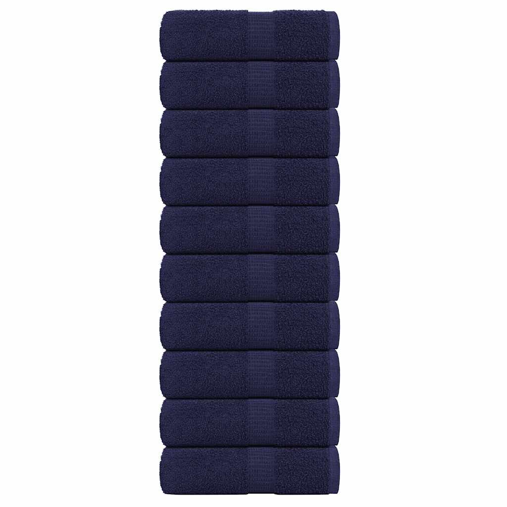 vidaXL Guest Towels "FROGN" 10 pcs Navy Blue 30x50 cm 360 gsm