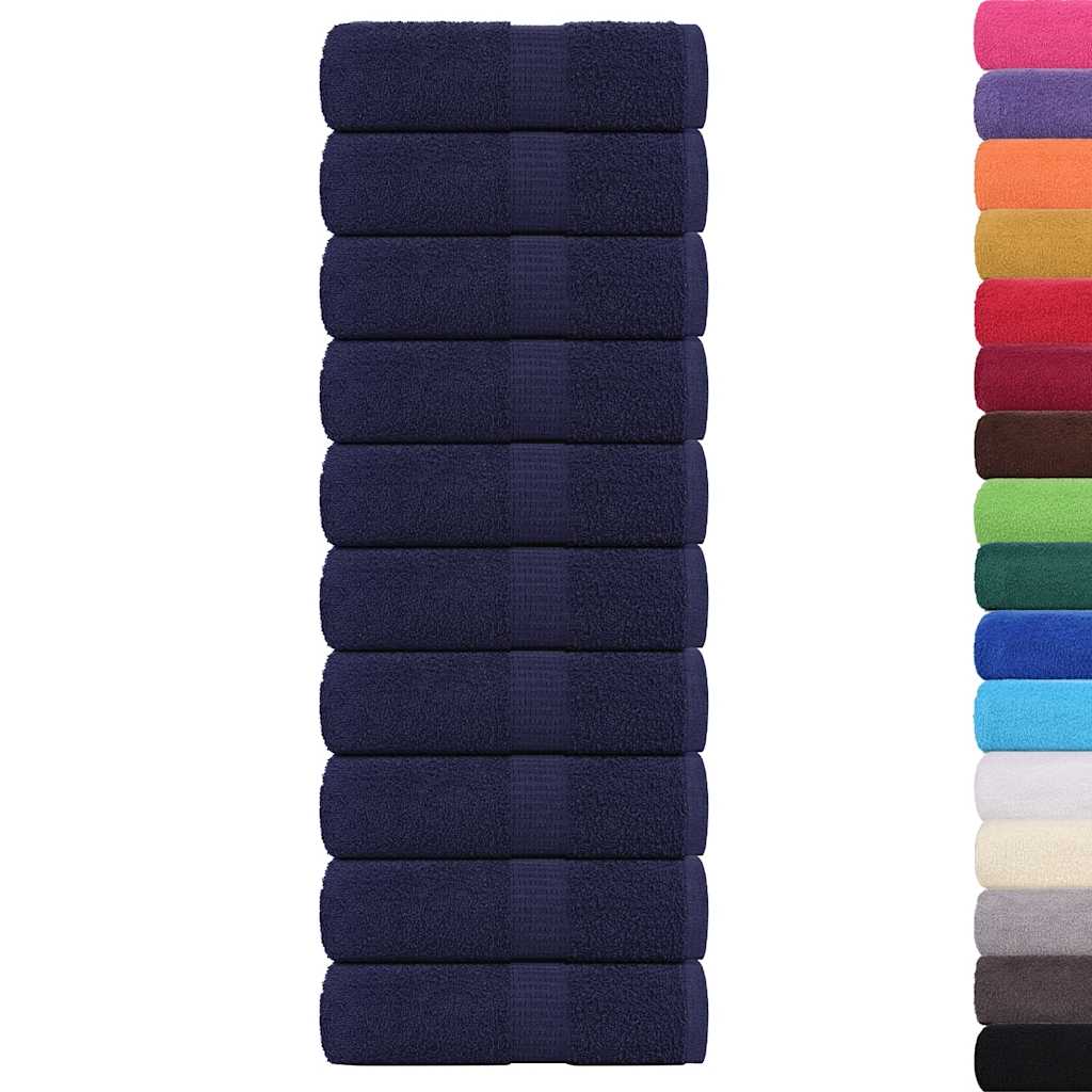 vidaXL Guest Towels "FROGN" 10 pcs Navy Blue 30x50 cm 360 gsm