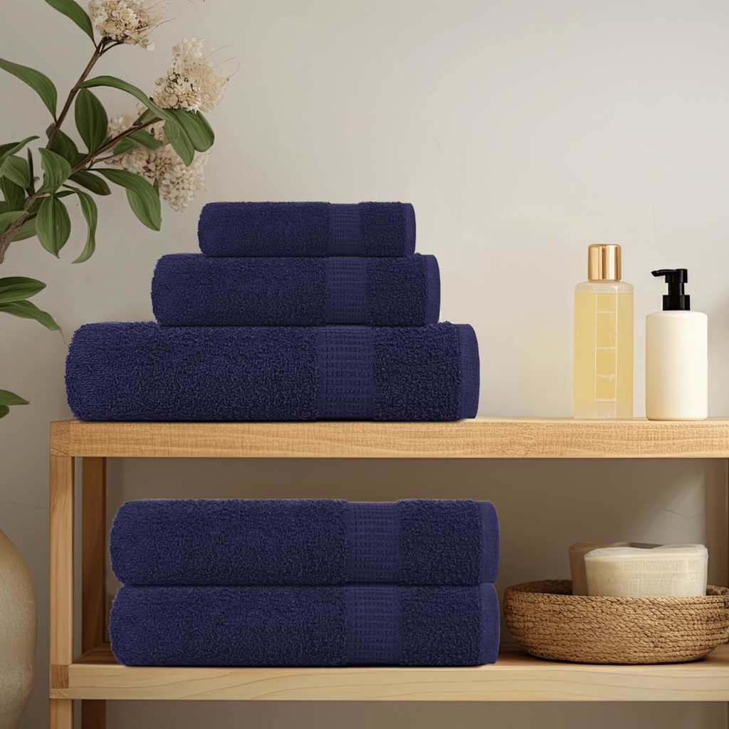 vidaXL Guest Towels "FROGN" 10 pcs Navy Blue 30x50 cm 360 gsm
