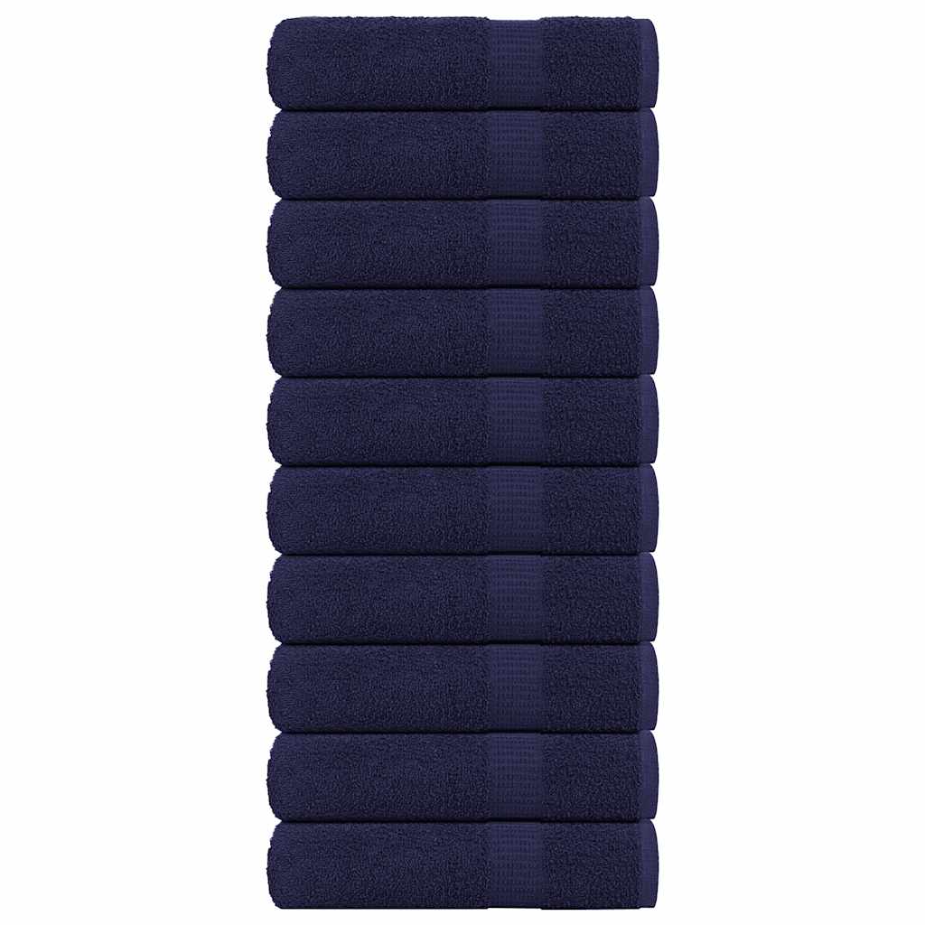 vidaXL Hand Towels "FROGN" 10 pcs Navy Blue 50x100 cm 360 gsm