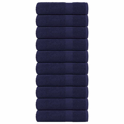 vidaXL Hand Towels "FROGN" 10 pcs Navy Blue 50x100 cm 360 gsm