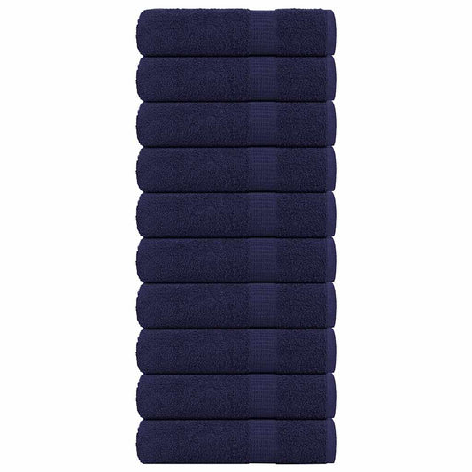 vidaXL Hand Towels "FROGN" 10 pcs Navy Blue 50x100 cm 360 gsm