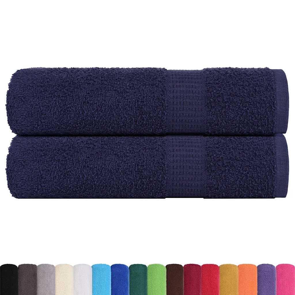 vidaXL Shower Towels "FROGN" 2 pcs Navy Blue 70x140 cm 360 gsm