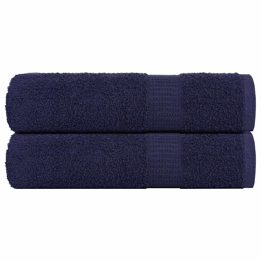 vidaXL Bath Towels "FROGN" 2 pcs Navy Blue 100x150 cm 360 gsm