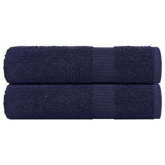 vidaXL Bath Towels "FROGN" 2 pcs Navy Blue 100x150 cm 360 gsm