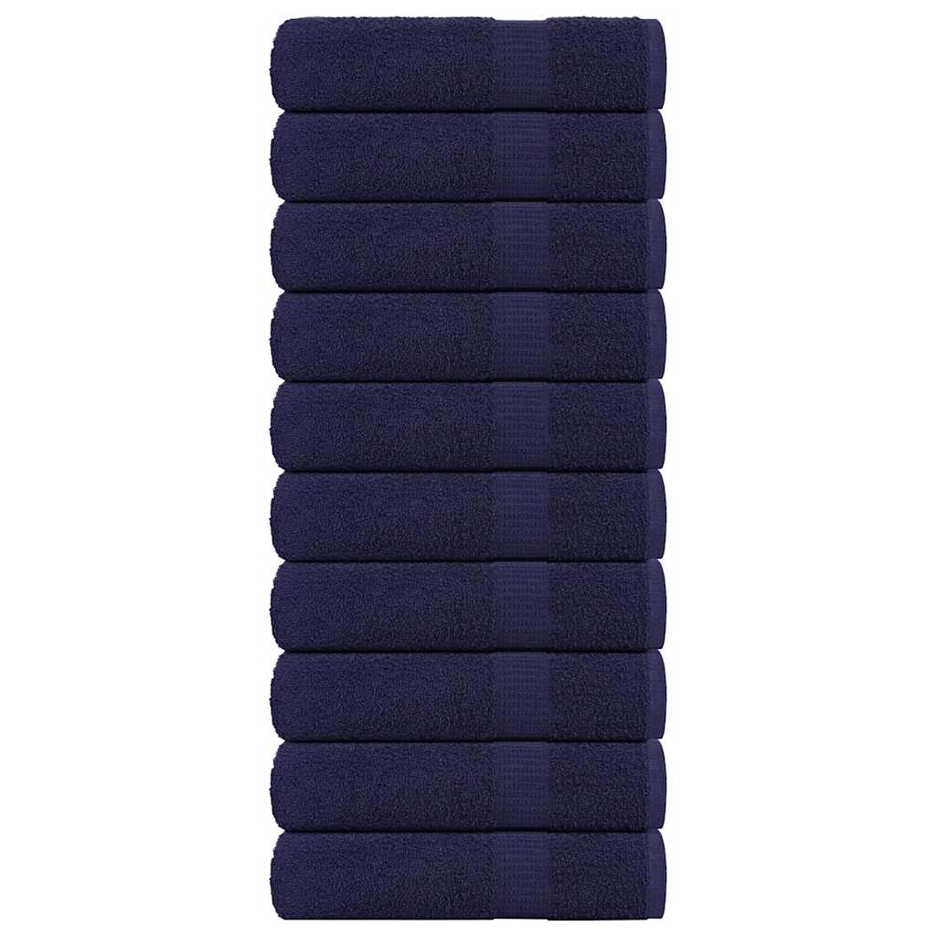 vidaXL Bath Towels "FROGN" 10 pcs Navy Blue 100x150 cm 360 gsm