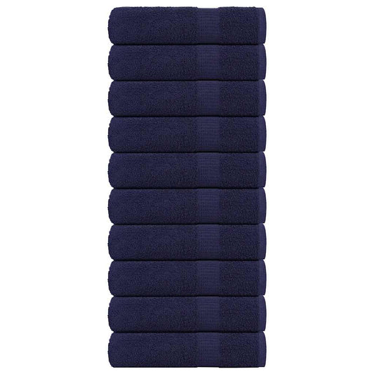 vidaXL Bath Towels "FROGN" 10 pcs Navy Blue 100x150 cm 360 gsm