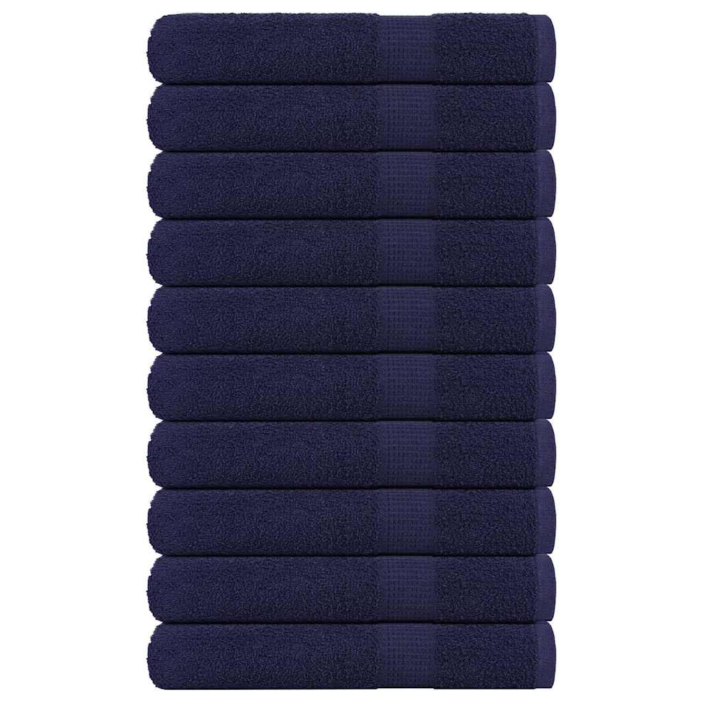 vidaXL Sauna Towels 10 pcs Navy Blue 80x200 cm 360 gsm 100% Cotton