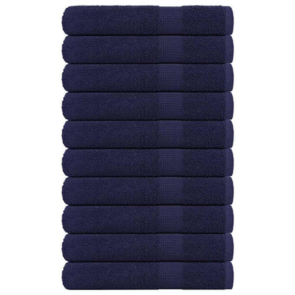 vidaXL Sauna Towels 10 pcs Navy Blue 80x200 cm 360 gsm 100% Cotton