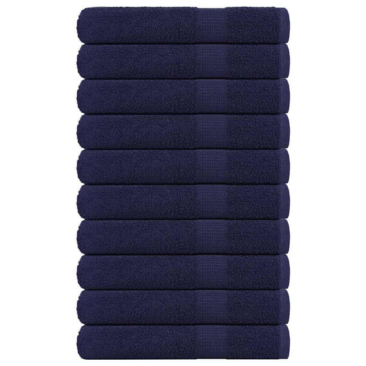 vidaXL Sauna Towels 10 pcs Navy Blue 80x200 cm 360 gsm 100% Cotton
