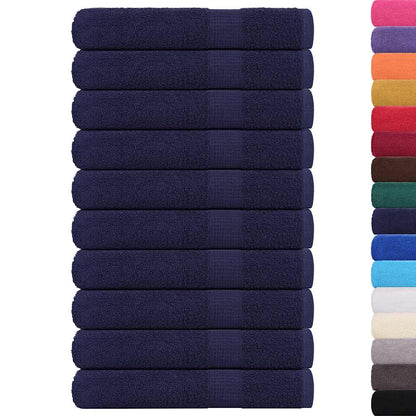 vidaXL Sauna Towels "FROGN" 10 pcs Navy Blue 80x200 cm 360 gsm