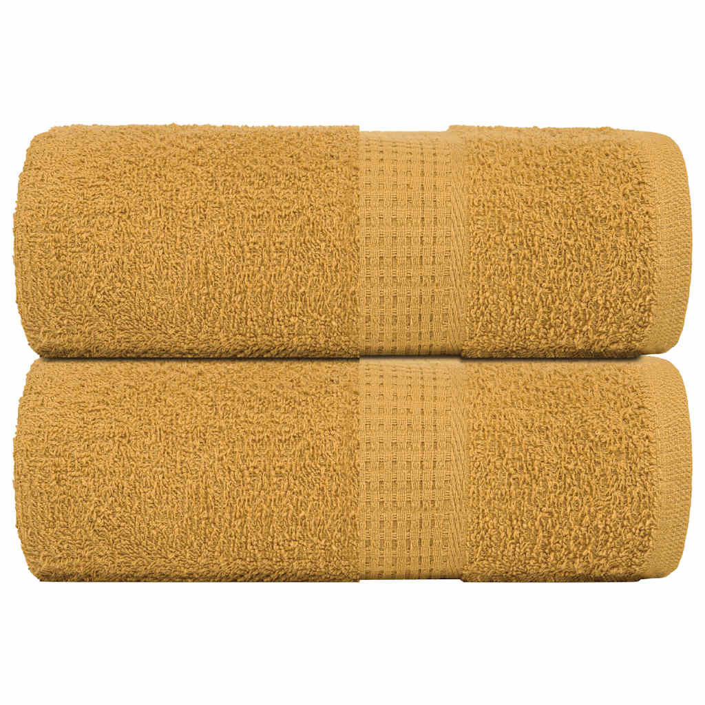 vidaXL Wash Towels "FROGN" 2 pcs Gold 30x30 cm 360 gsm