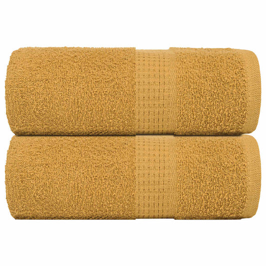 vidaXL Wash Towels "FROGN" 2 pcs Gold 30x30 cm 360 gsm