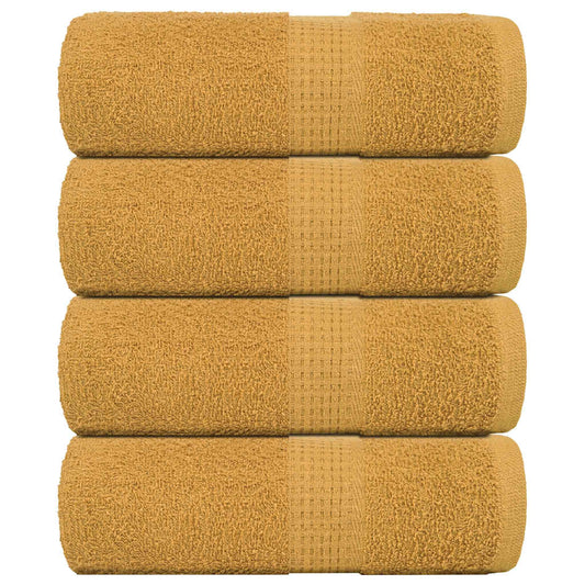 vidaXL Wash Towels "FROGN" 4 pcs Gold 30x30 cm 360 gsm