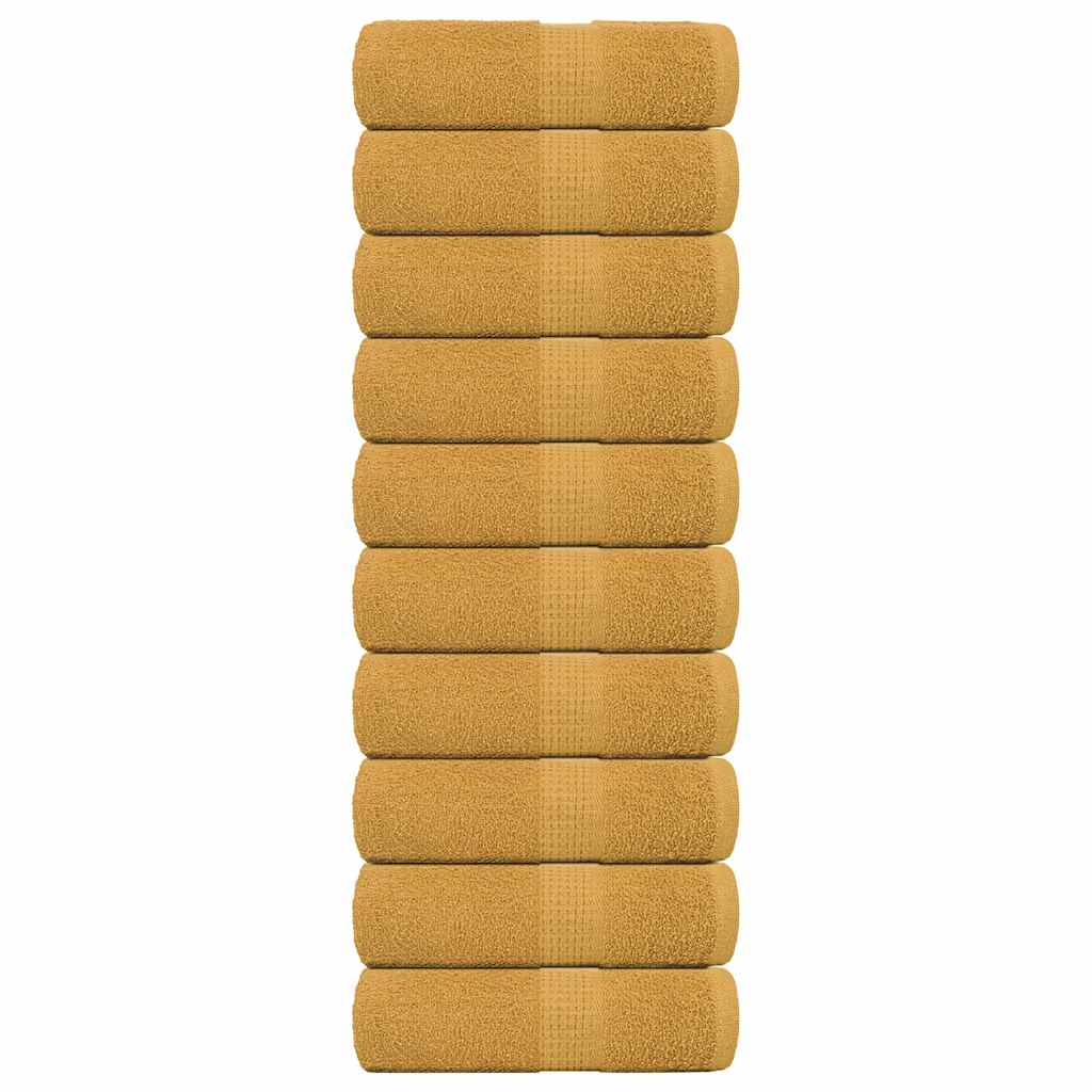 vidaXL Wash Towels "FROGN" 10 pcs Gold 30x30 cm 360 gsm