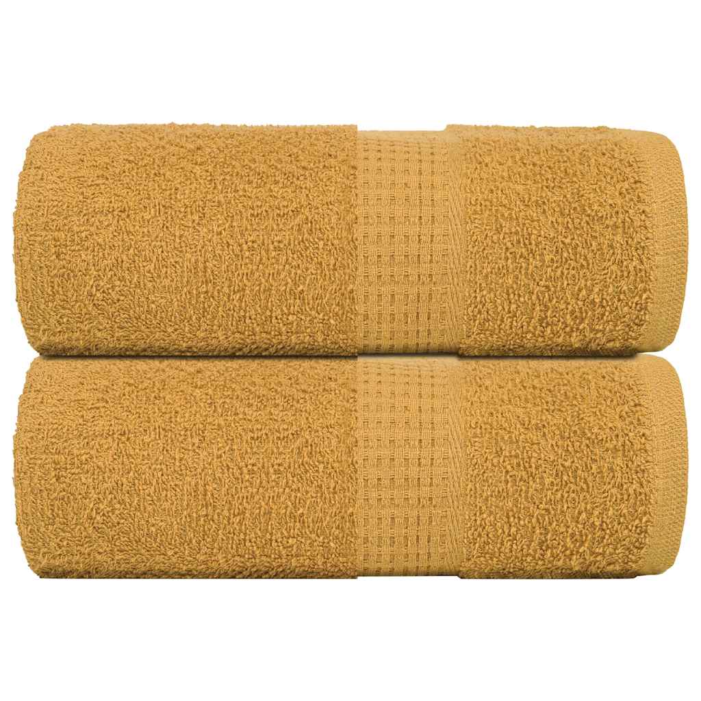 vidaXL Guest Towels "FROGN" 2 pcs Gold 30x50 cm 360 gsm