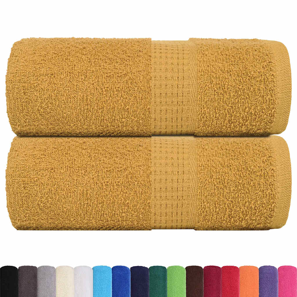 vidaXL Guest Towels "FROGN" 2 pcs Gold 30x50 cm 360 gsm