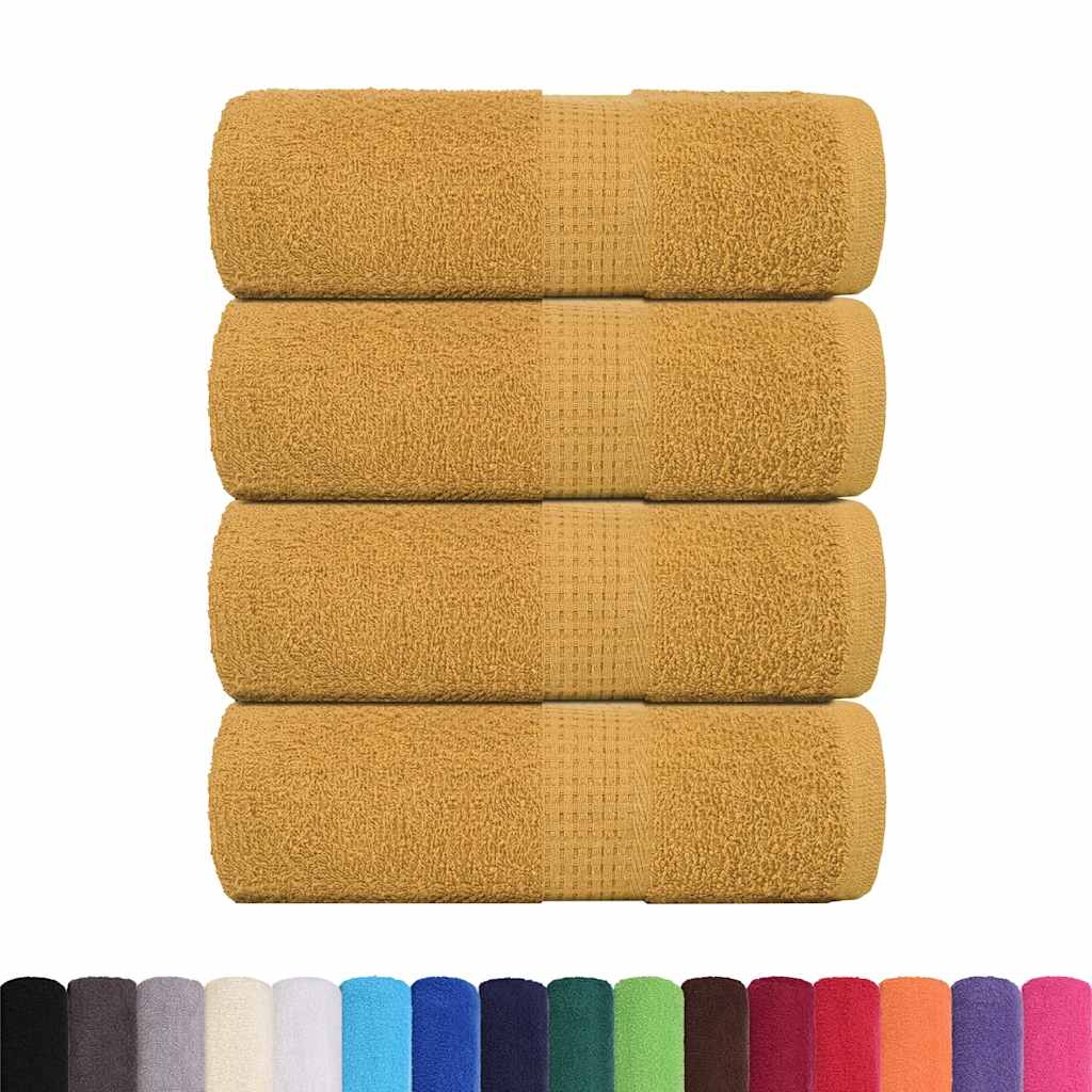 vidaXL Guest Towels "FROGN" 4 pcs Gold 30x50 cm 360 gsm