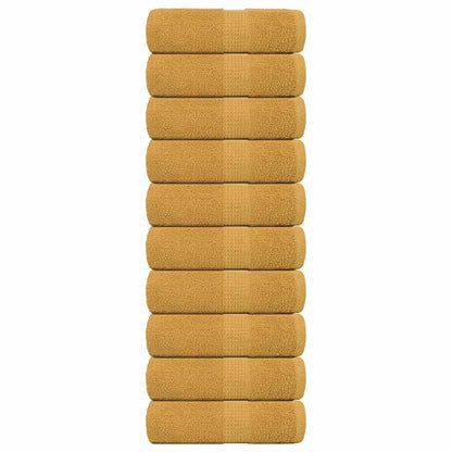 vidaXL Guest Towels "FROGN" 10 pcs Gold 30x50 cm 360 gsm