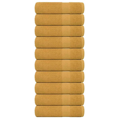 vidaXL Shower Towels "FROGN" 10 pcs Gold 70x140 cm 360 gsm