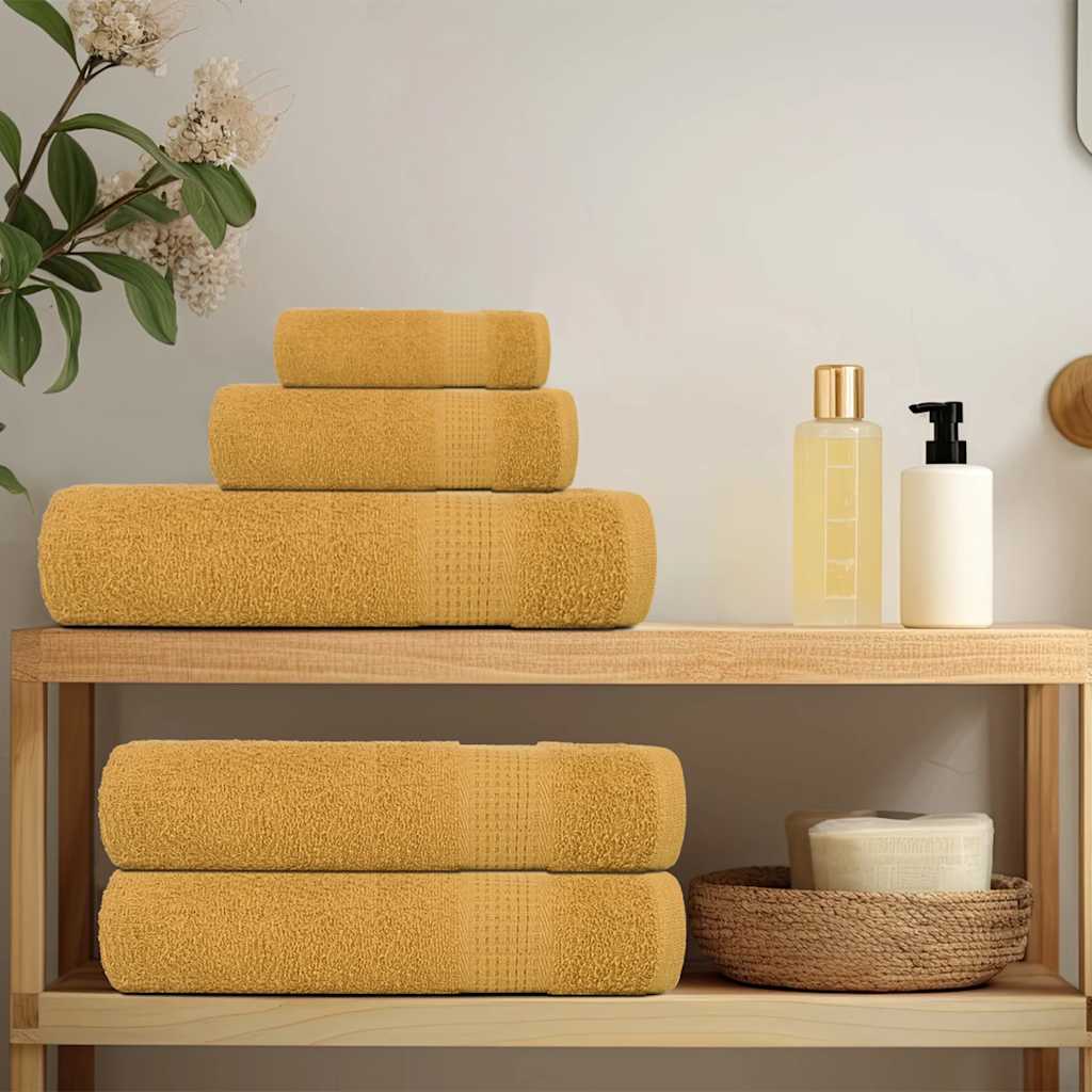 vidaXL Bath Towels 4 pcs Gold 100x150 cm 360 gsm 100% Cotton