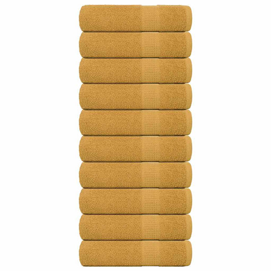 vidaXL Bath Towels "FROGN" 10 pcs Gold 100x150 cm 360 gsm