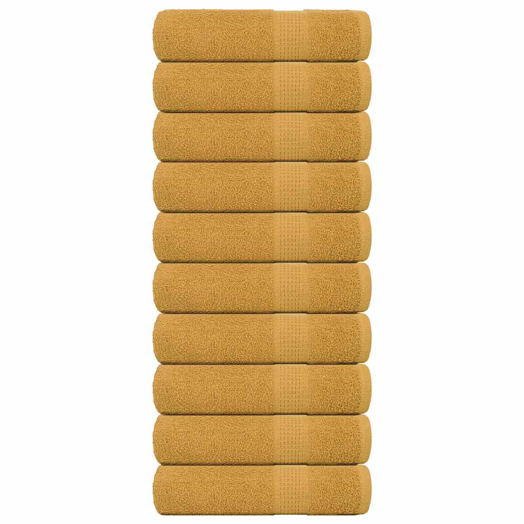 vidaXL Bath Towels "FROGN" 10 pcs Gold 100x150 cm 360 gsm