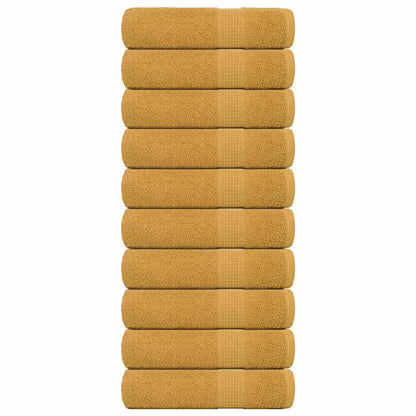 vidaXL Bath Towels "FROGN" 10 pcs Gold 100x150 cm 360 gsm