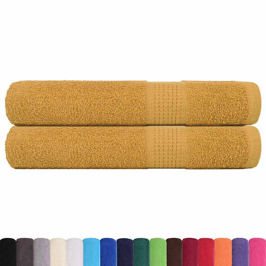 vidaXL Sauna Towels "FROGN" 2 pcs Gold 80x200 cm 360 gsm