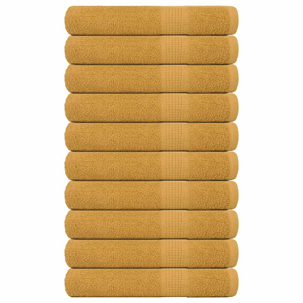 vidaXL Sauna Towels "FROGN" 10 pcs Gold 80x200 cm 360 gsm